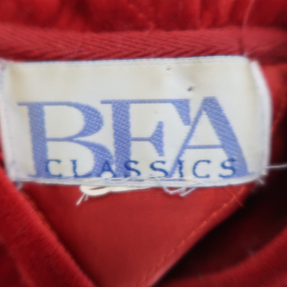 Vintage BFA Classics rust red velvet quilted jacket M - Picture 5 of 5